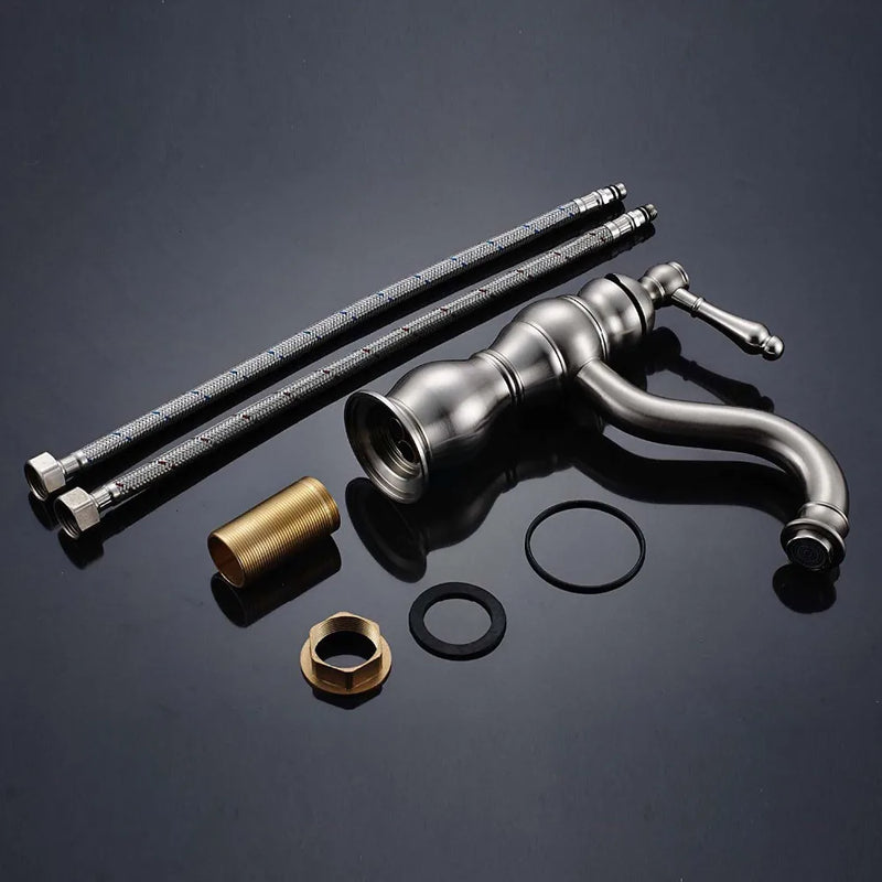 Mitigeur de Lavabo à Poser Bec Long Poignée Unique