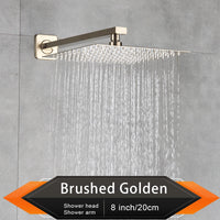 Pommeau de Douche Effet Pluie Carré Ultra-Plat, avec Bras Mural