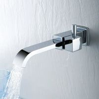 Robinet Mural Lavabo Eau Froide en Laiton, Noir ou Chromé, 3 Modèles