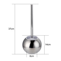 Brosse WC Inox avec Support Sphérique à Poser, Hauteur 37 cm