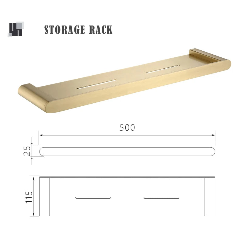 Accessoires Salle de Bain Doré Brossé en Inox 304, à la Pièce ou en Lot
