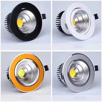 Spot LED Encastrable COB Cuisine Dimmable Noir, Blanc ou Doré