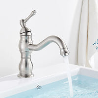 Mitigeur Lavabo Rétro Colonne Laiton Antique