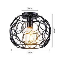 Plafonnier Cuisine Industriel Noir Semi-Encastré, Cage Métal, 25 Modèles au Choix