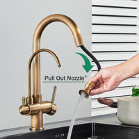 Mitigeur de Cuisine Laiton Tactile Filtrant Bec Pivotant