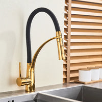 Mitigeur Cuisine Pivotant Laiton avec Douchette Extractible, 4 Finitions