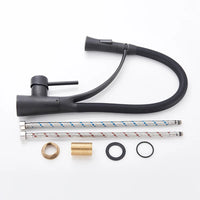 Mitigeur Cuisine Pivotant Laiton avec Douchette Extractible, 4 Finitions