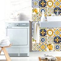 Lot de 16 Stickers Carrelage Adhésifs Motif Aquarelle