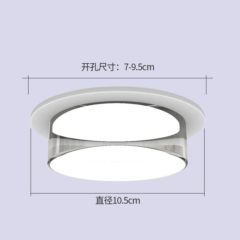 Spot Encastrable Cuisine Cristal LED 7 W, Doré, Chromé ou Blanc