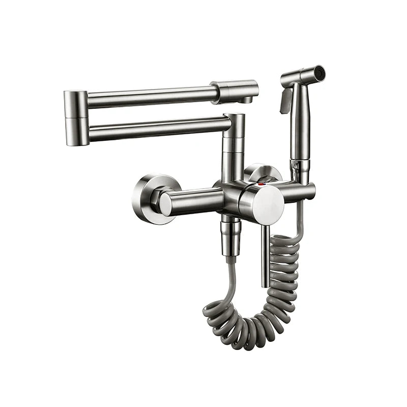 Robinet de Cuisine Mural Pont Double Articulation