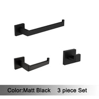 Accessoires Salle de Bain Noir Mat à la Pièce, 13 Articles
