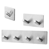 Patère Murale Inox Multi-Crochets Noire et Argentée