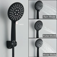 Colonne de Douche Thermostatique Noir et Chromé Laiton