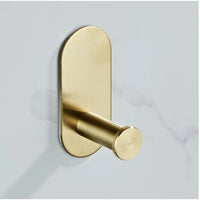 Accessoires Salle de Bain Adhésifs Doré Brossé à la Pièce, 5 Articles