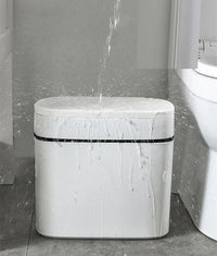 Poubelle Salle de Bain Étanche à Pression Blanche 14 Litres