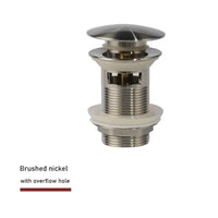 Bonde Laiton à Bouton Poussoir 6,6 cm, Avec ou Sans Trop-Plein