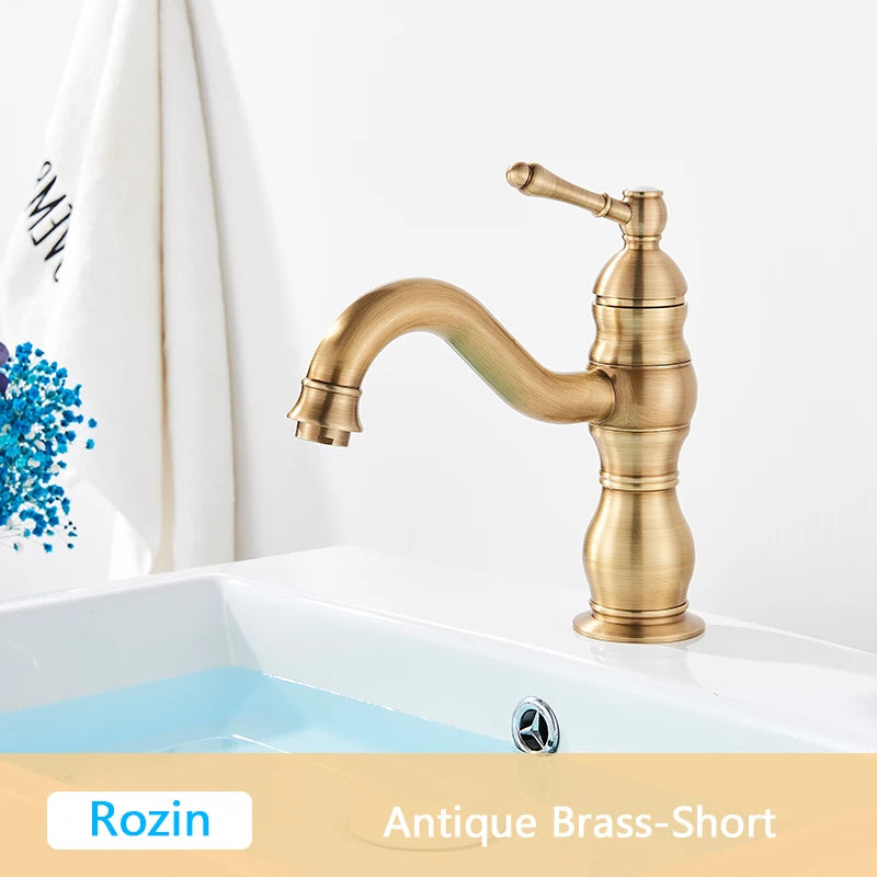 Mitigeur Lavabo Rétro Pivotant 360 Laiton
