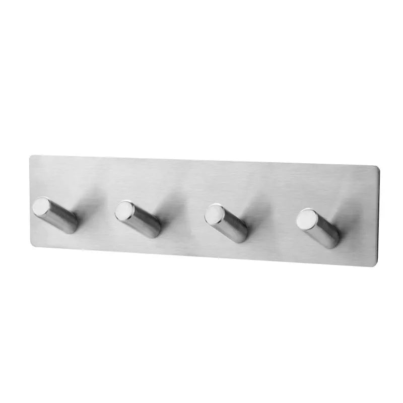 Patère Murale Inox Multi-Crochets Noire et Argentée