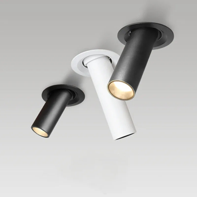 Spot Encastrable Tube Long Noir ou Blanc, 7, 9 ou 12 W
