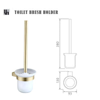 Accessoires Salle de Bain Doré Brossé en Inox 304, à la Pièce ou en Lot