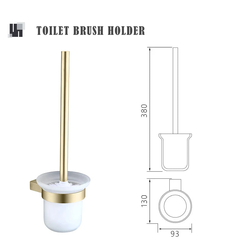 Accessoires Salle de Bain Doré Brossé en Inox 304, à la Pièce ou en Lot