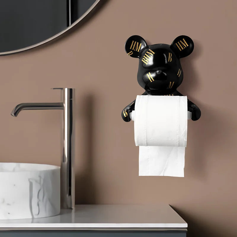 Porte-Papier Toilette Mural Sans Perçage Noir