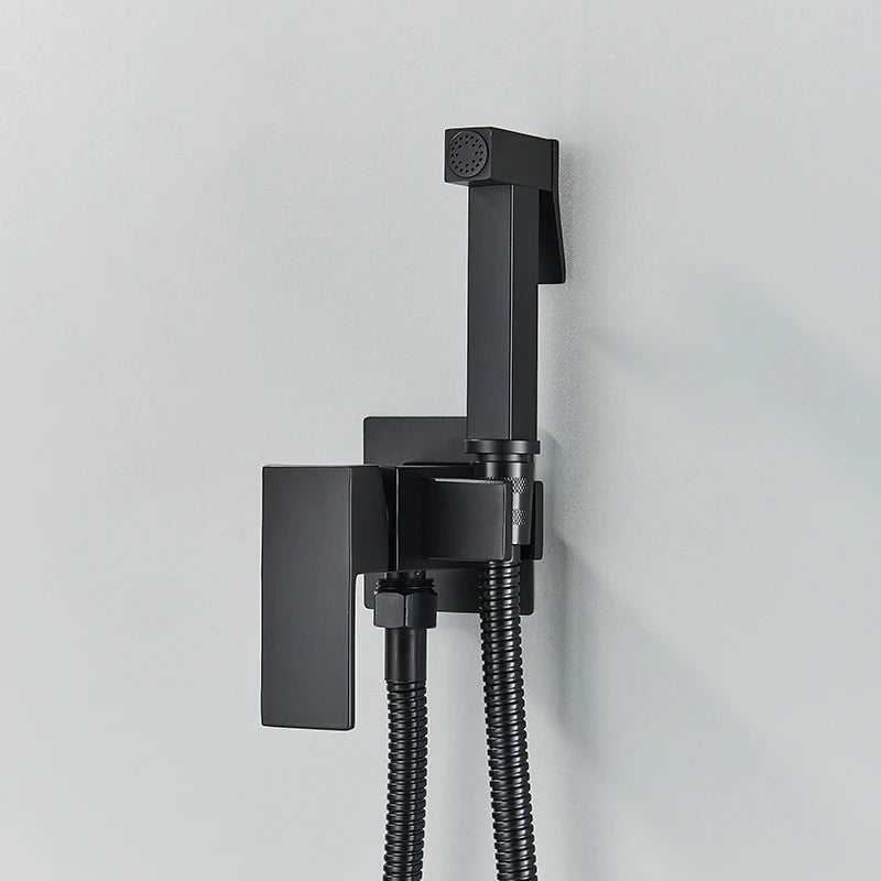 Douchette WC avec Mitigeur Encastré Eau Chaude et Froide, 5 Finitions