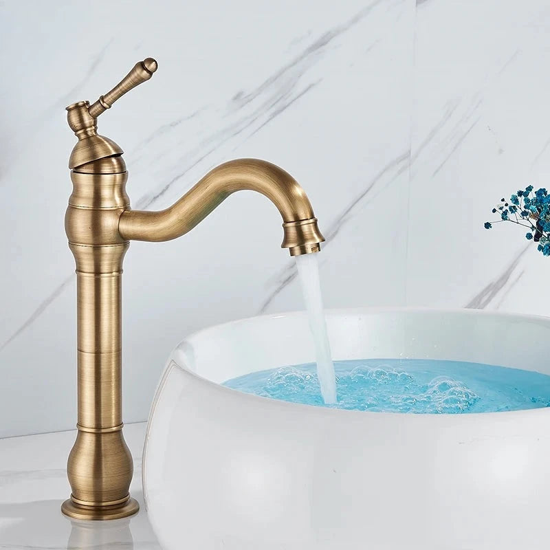 Mitigeur Lavabo Rétro Pivotant 360 Laiton