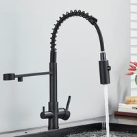 Mitigeur Cuisine 3 Voies à Ressort avec Douchette Extractible et Eau Filtrée