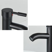 Mitigeur Lavabo Noir Mat Monotrou en Laiton, Haut ou Court, 5 Finitions