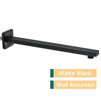 Bras de Douche Mural Support Pomme de Douche Inox Noir