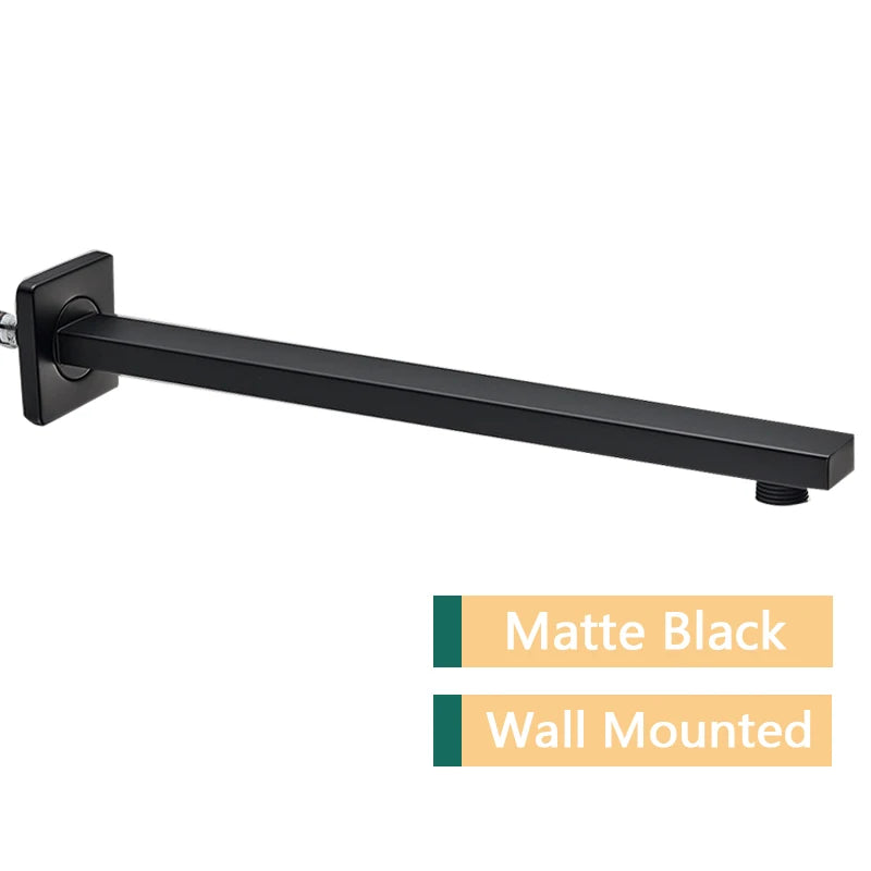 Bras de Douche Mural Support Pomme de Douche Inox Noir