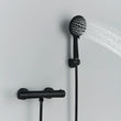 Colonne de Douche Thermostatique Noir et Chromé Laiton