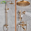 Colonne de Douche Rétro Laiton Antique avec Pommeau Pluie et Douchette