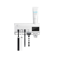 Porte-Brosse à Dents Mural Solaire UV avec Distributeur de Dentifrice, 4 Places
