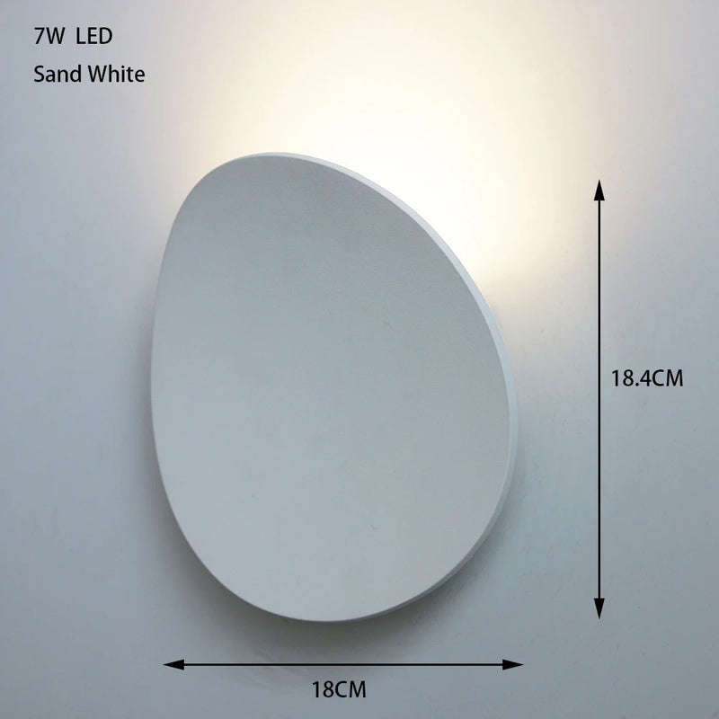 Applique Murale LED Galet ou Courbe, Blanche ou Noire, 5 ou 7 W