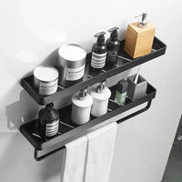 Étagère de Douche Murale avec Crochets et Barre