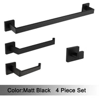 Accessoires Salle de Bain Noir Mat à la Pièce, 13 Articles
