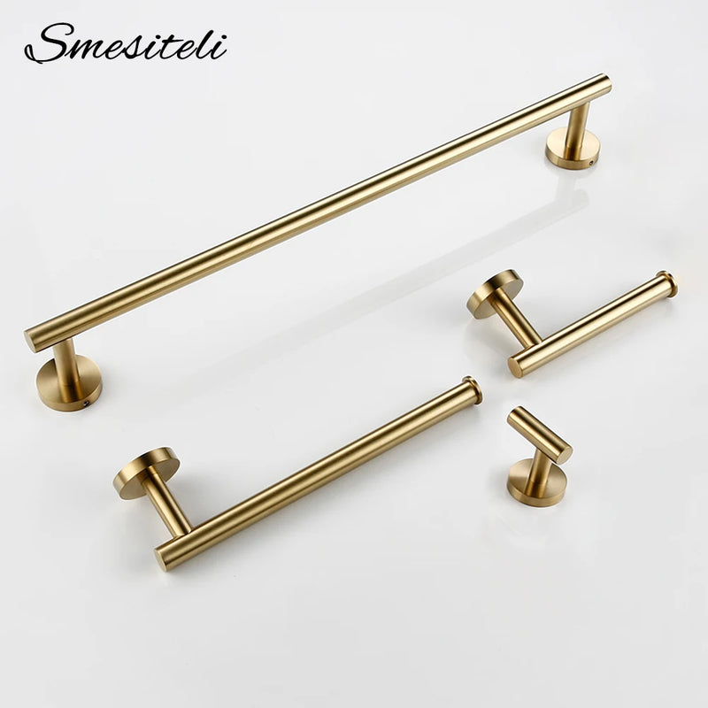 Accessoires Salle de Bain Inox 4 Pièces Support Mural