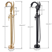 Robinet Baignoire sur Pied Col de Cygne Laiton avec Douchette, 4 Finitions