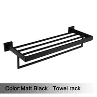Accessoires Salle de Bain Noir Mat à la Pièce, 13 Articles