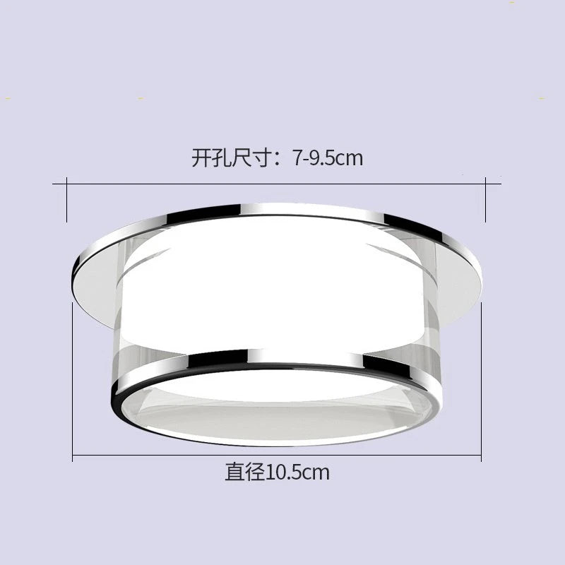 Spot Encastrable Cuisine Cristal LED 7 W, Doré, Chromé ou Blanc