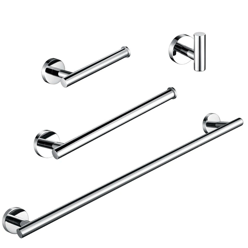 Accessoires Salle de Bain Inox 4 Pièces Support Mural