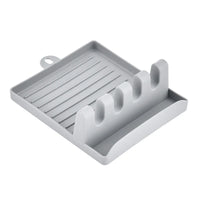 Repose-Cuillère Suspendable à 4 Encoches et Plateau Rainuré, 12,7 x 14,3 cm