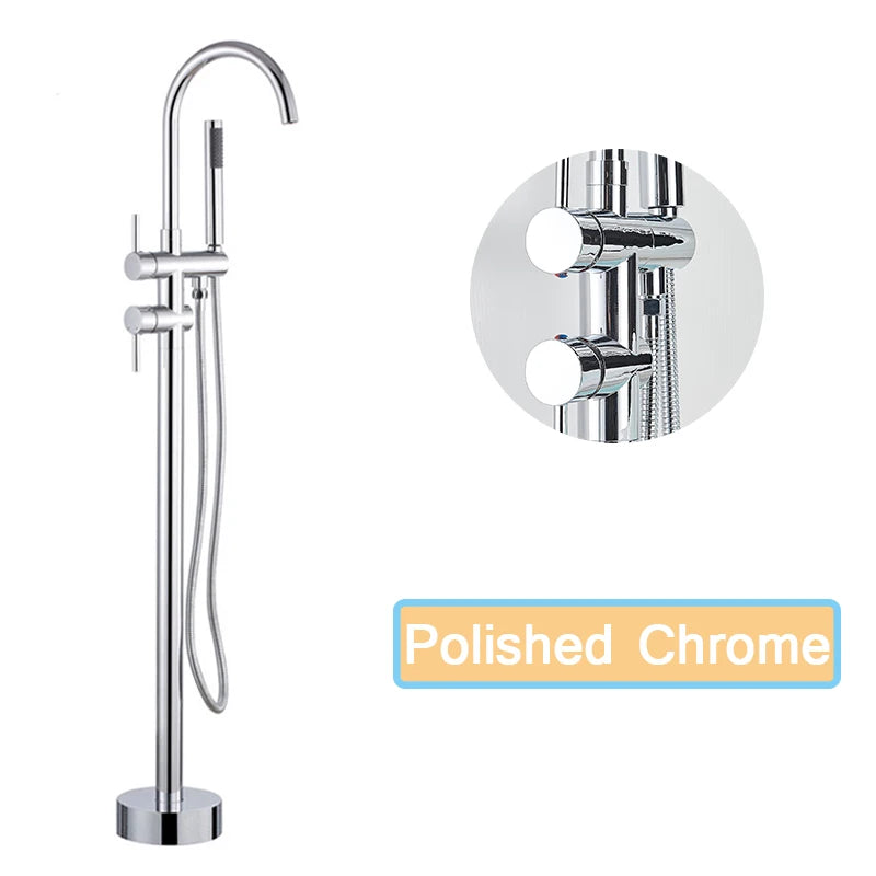 Robinet de Baignoire sur Pied 7 Finitions Bec Pivotant