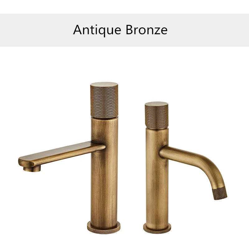 Mitigeur Lavabo Bronze Antique à Poser Laiton