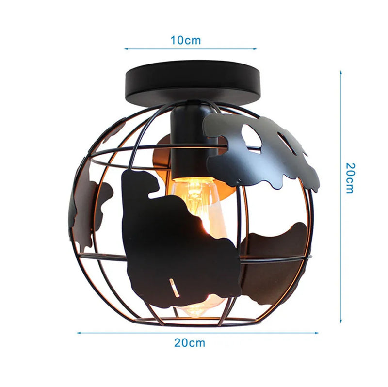 Plafonnier Cuisine Industriel Noir Semi-Encastré, Cage Métal, 25 Modèles au Choix