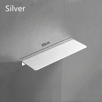 Étagère Murale Aluminium Argenté pour Salle de Bain et Cuisine, 30 à 50 cm