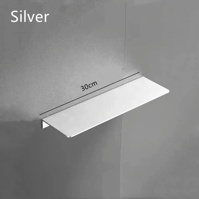Étagère Murale Aluminium Argenté pour Salle de Bain et Cuisine, 30 à 50 cm