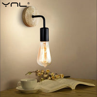 Applique Murale Bois et Métal Blanc, Douille E27, Style Rétro